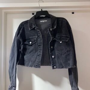 Pacsun cropped black denim jacket